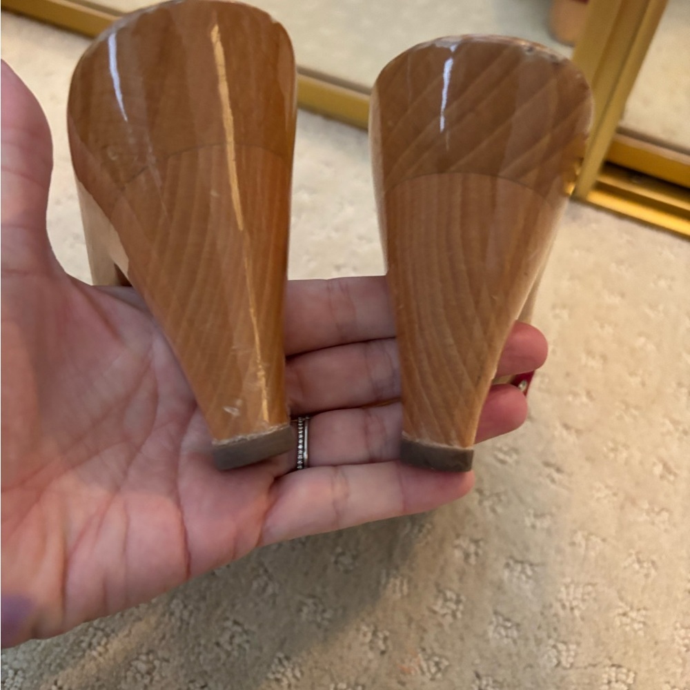 CHANEL Red Suede Slide Mules with Wood Heel - Picture 6 of 12